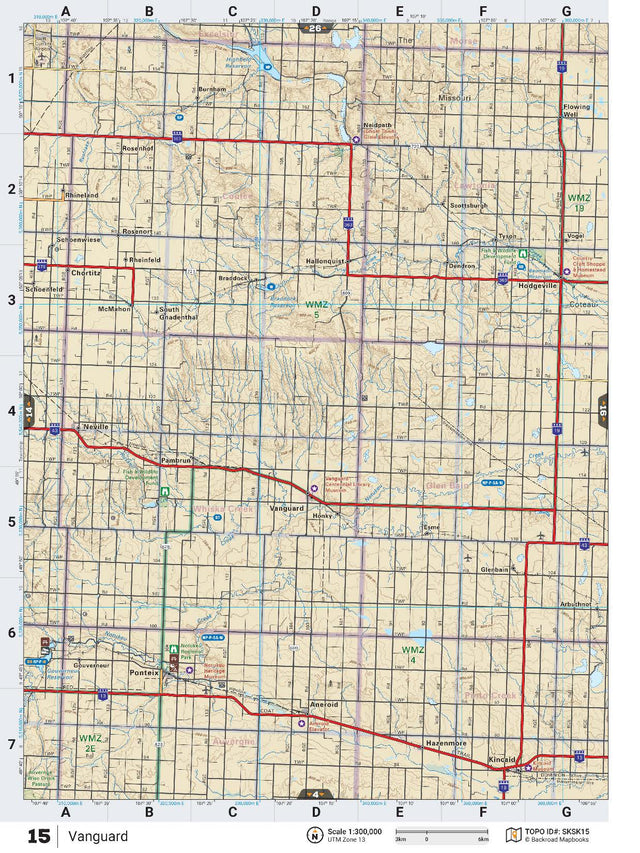 SKSK15 Wall Map - Backroad Maps