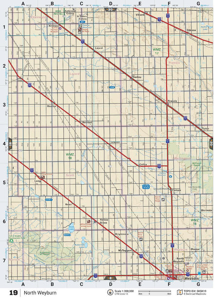 SKSK19 TOPO Map - North Weyburn - Backroad Maps