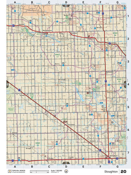 SKSK20 TOPO Map - Stoughton - Backroad Maps