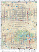 SKSK21 Wall Map - Moose Mountain Provincial Park - Backroad Maps
