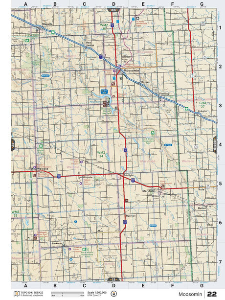 SKSK22 TOPO Map - Moosomin - Backroad Maps