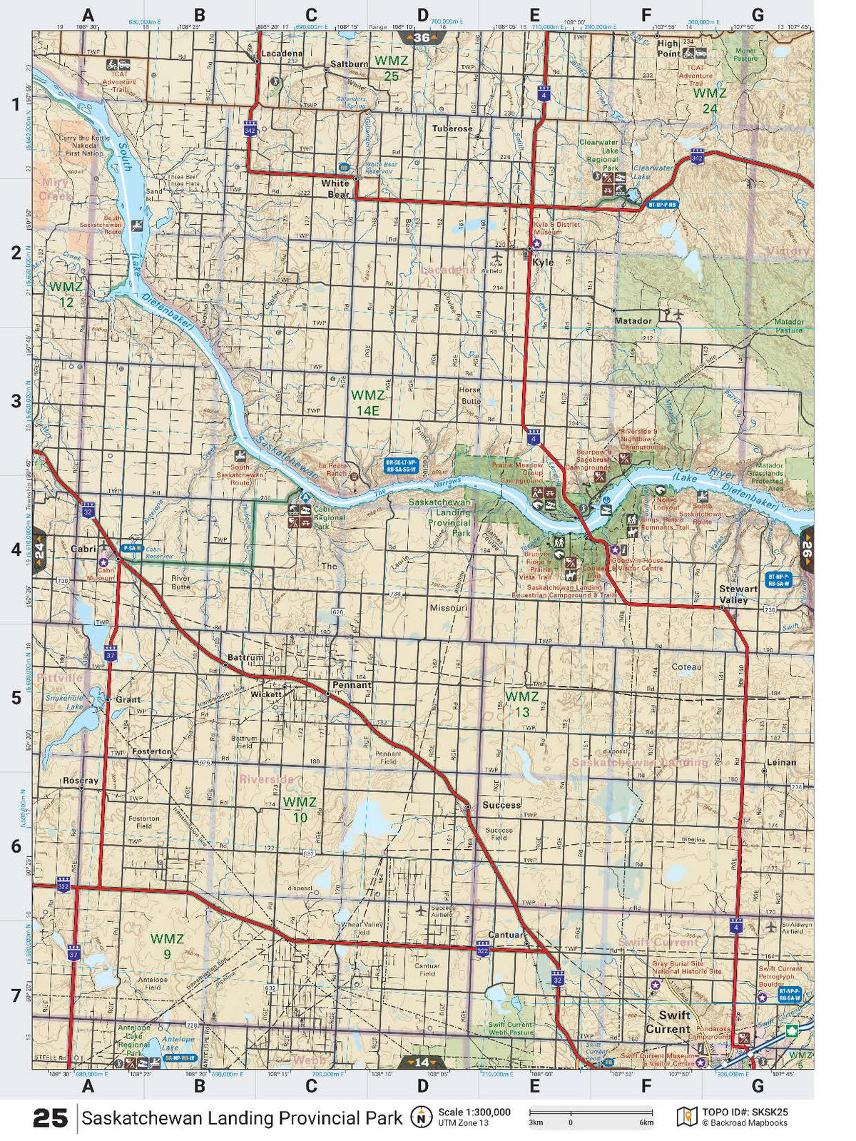 SKSK25 TOPO Map Saskatchewan Landing Provincial Park