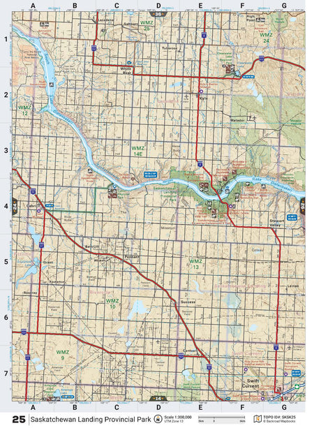 SKSK25 TOPO Map - Saskatchewan Landing Provincial Park - Backroad Maps