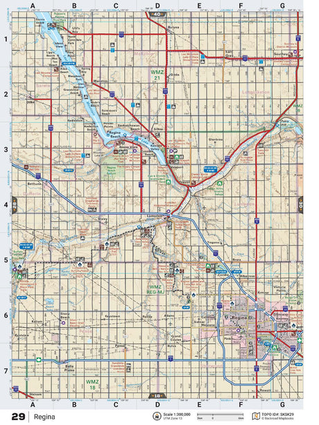 SKSK29 Wall Map - Regina - Backroad Maps