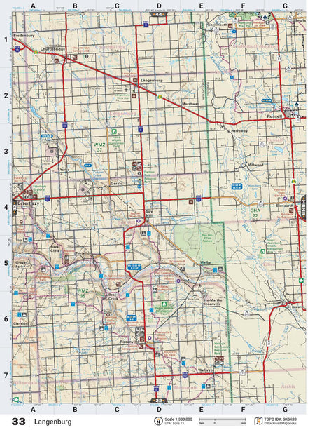 SKSK33 TOPO Map - Langenburg - Backroad Maps