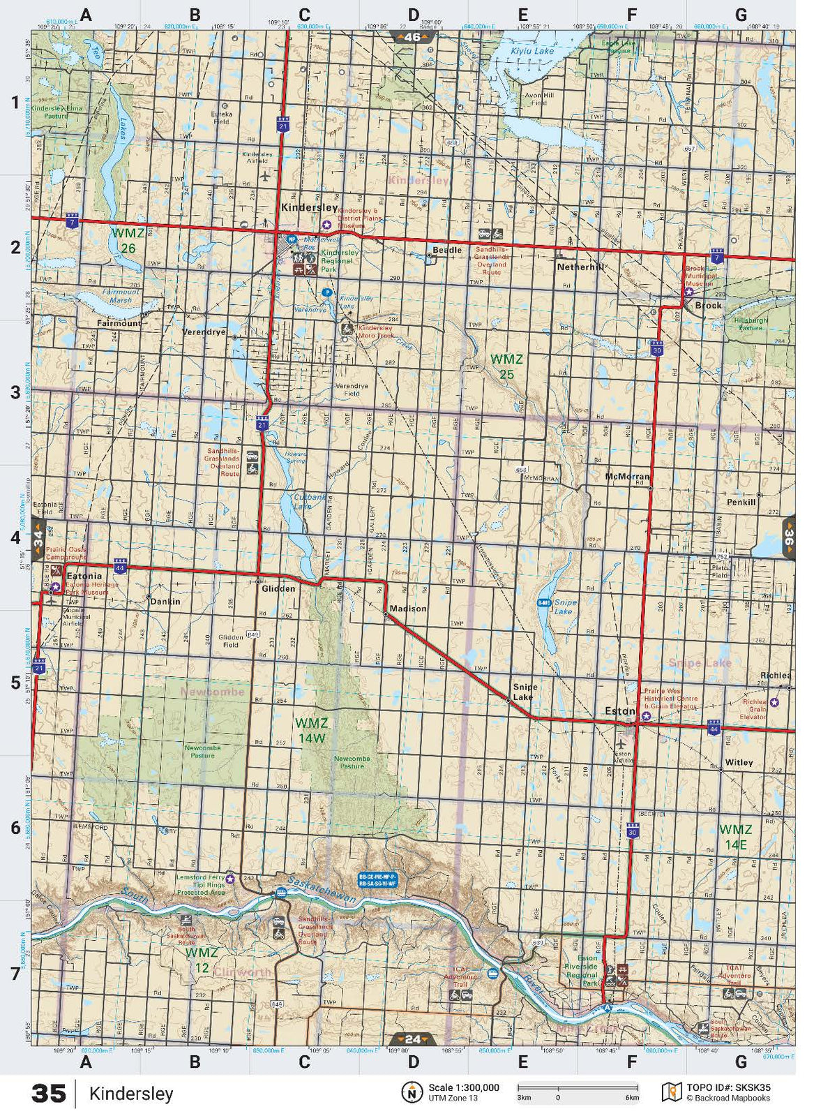 SKSK35 TOPO Map - Kindersley