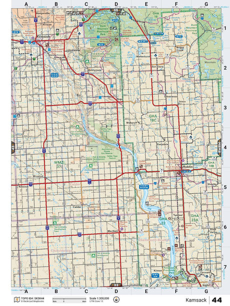 SKSK44 Wall Map - Kamsack - Backroad Maps