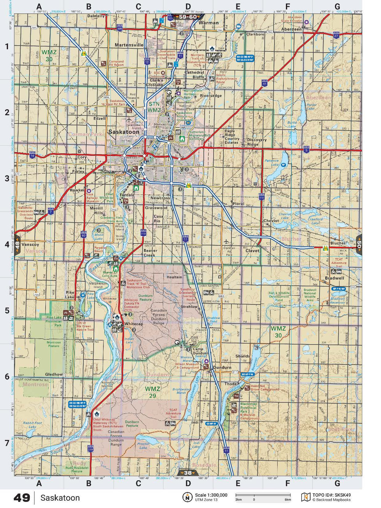 SKSK49 TOPO Map - Saskatoon - Backroad Maps