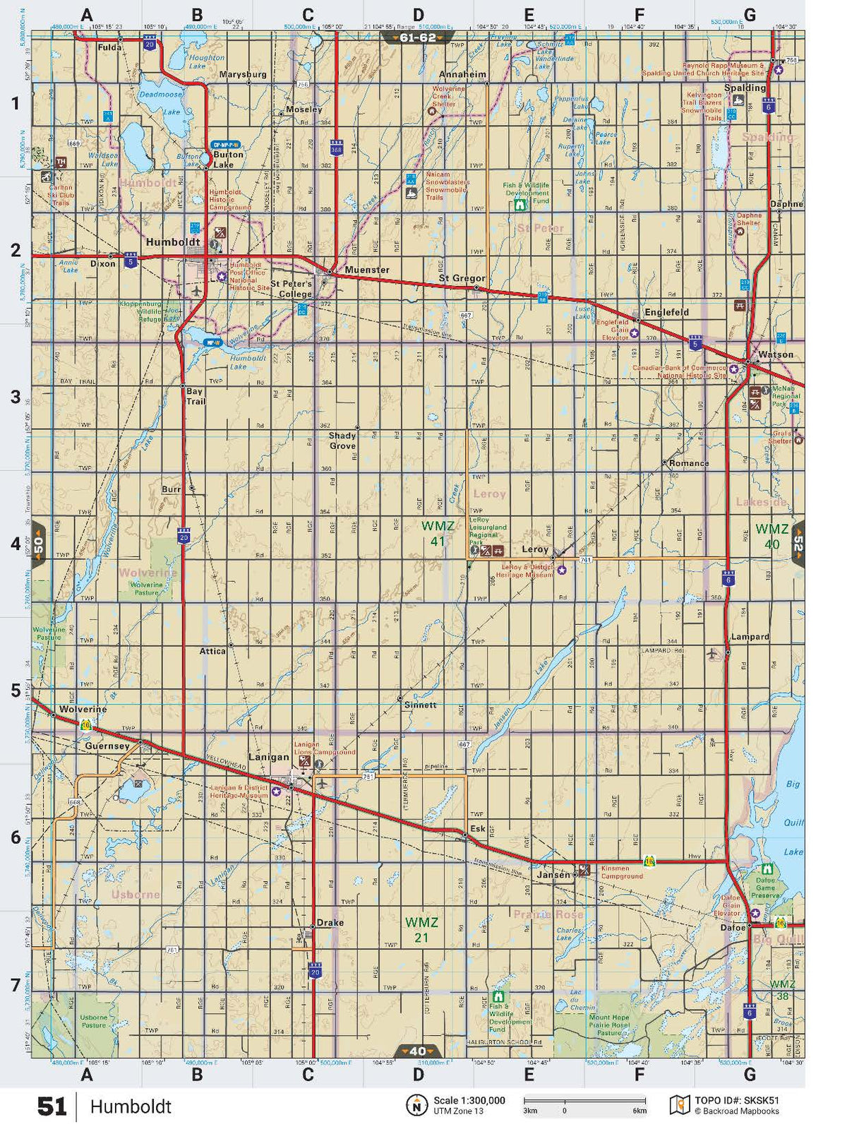 Backroad Maps SKSK51 TOPO Map - Humboldt Region