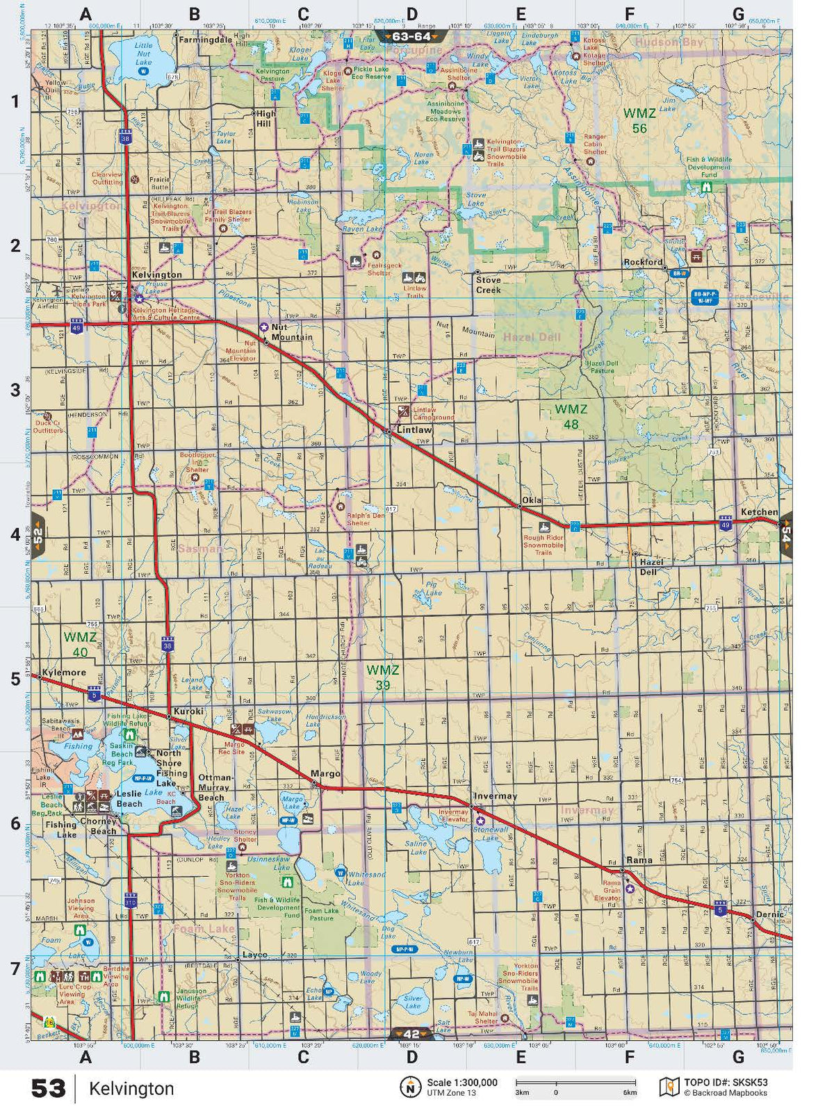 SKSK53 TOPO Map Kelvington