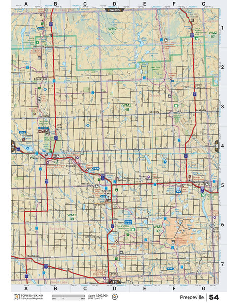 SKSK54 Wall Map - Preeceville - Backroad Maps