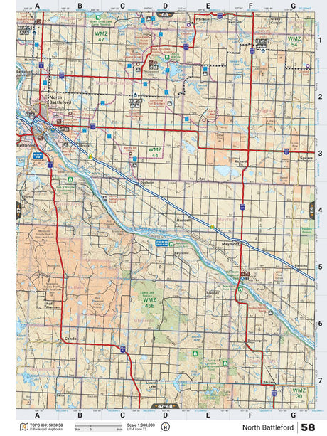 SKSK58 TOPO Map - North Battleford - Backroad Maps