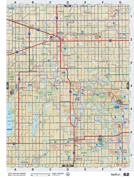 SKSK62 TOPO Map - Melfort - Backroad Maps