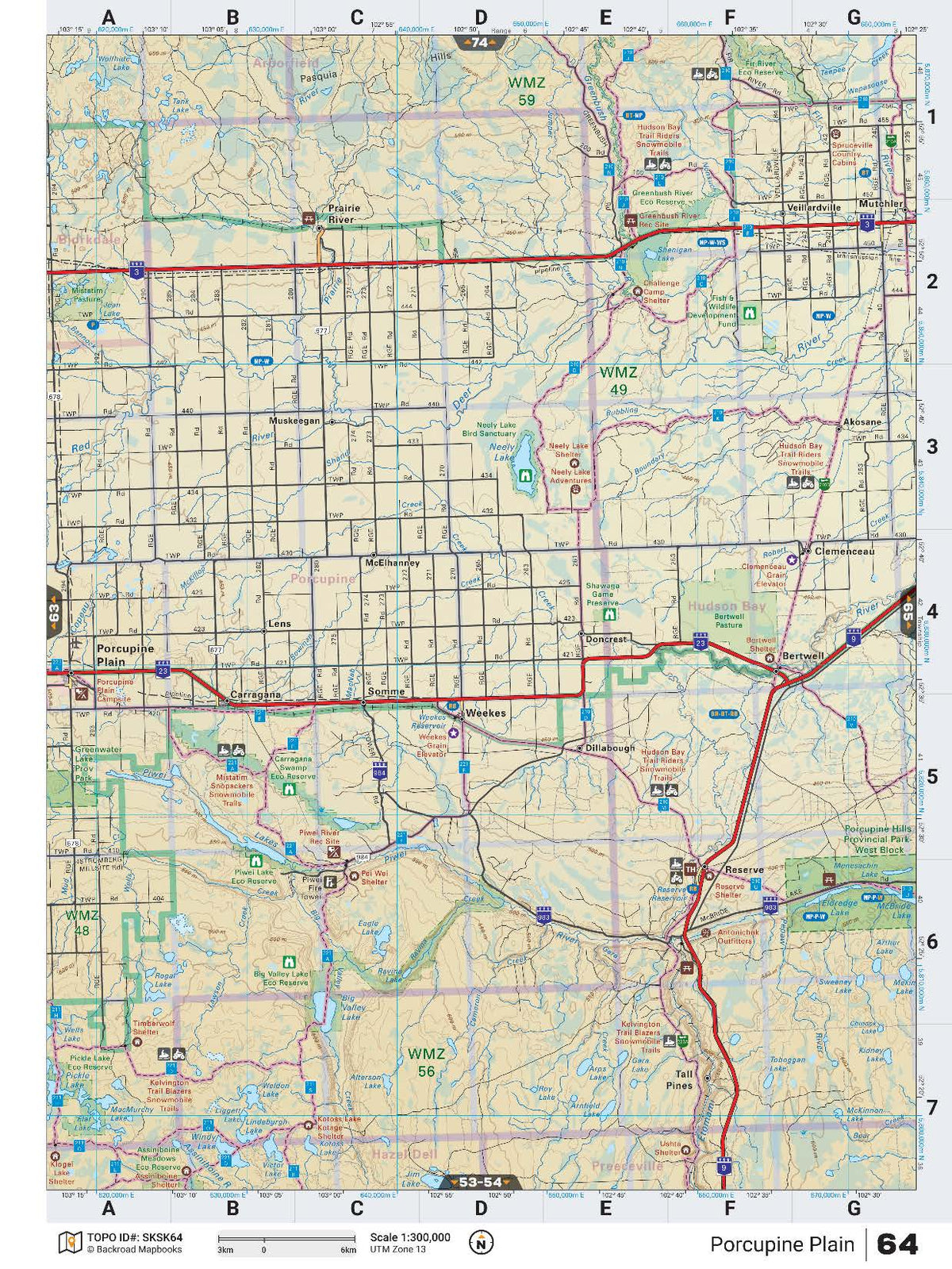 SKSK64 TOPO Map Porcupine Plain