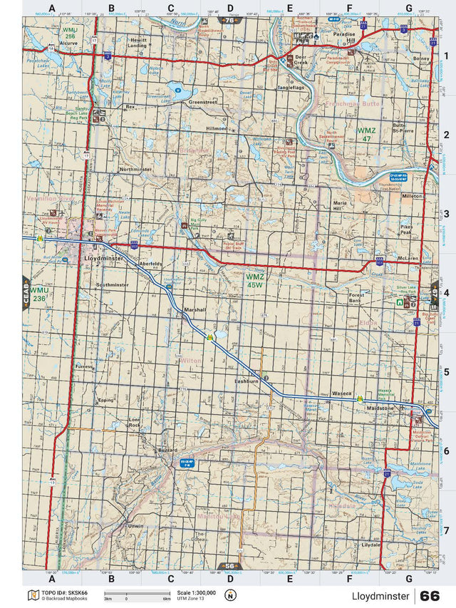SKSK66 TOPO Map - Lloydminster - Backroad Maps