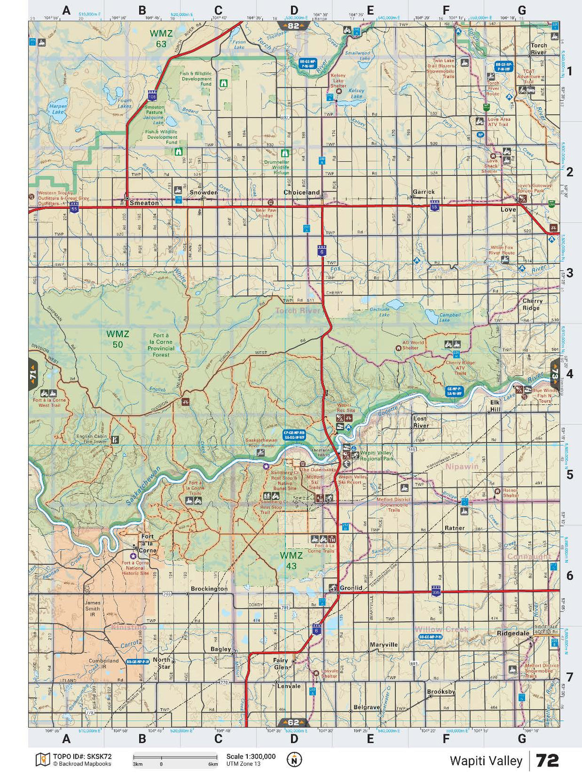 SKSK72 TOPO Map Wapiti Valley