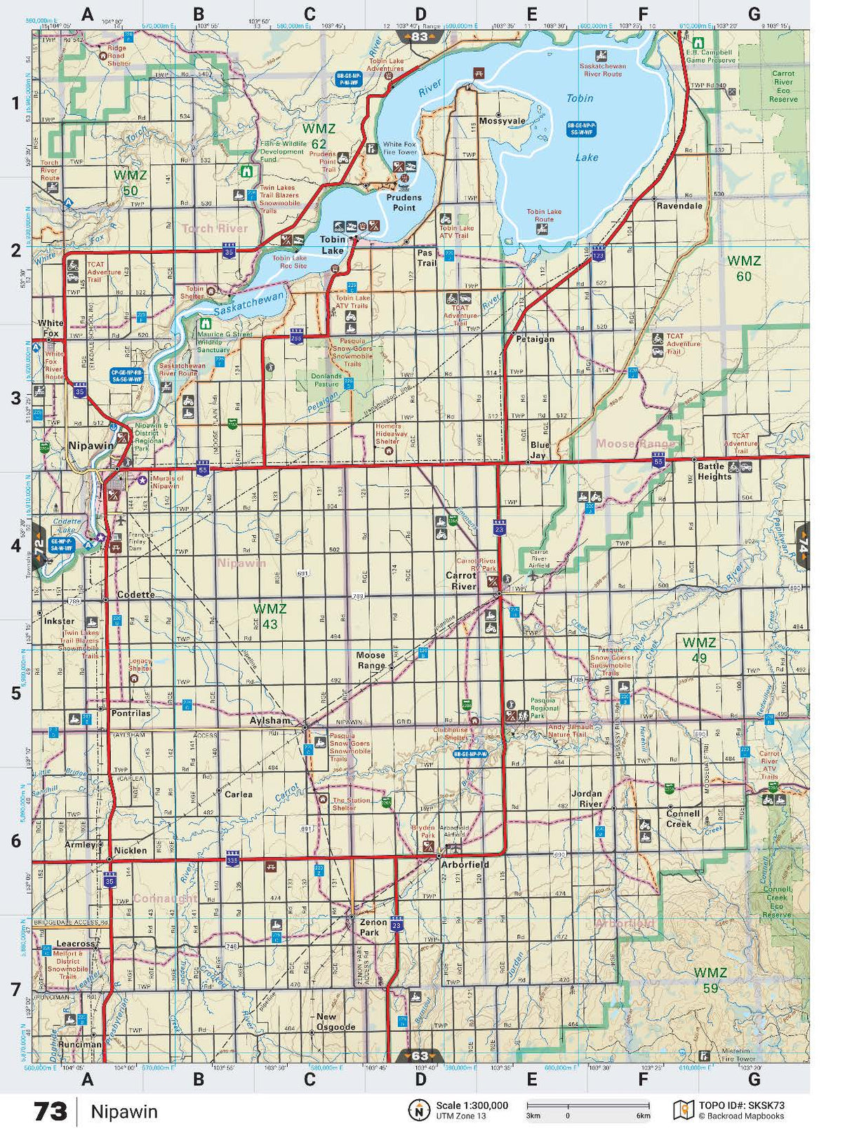SKSK73 TOPO Map - Nipawin - Backroad Maps