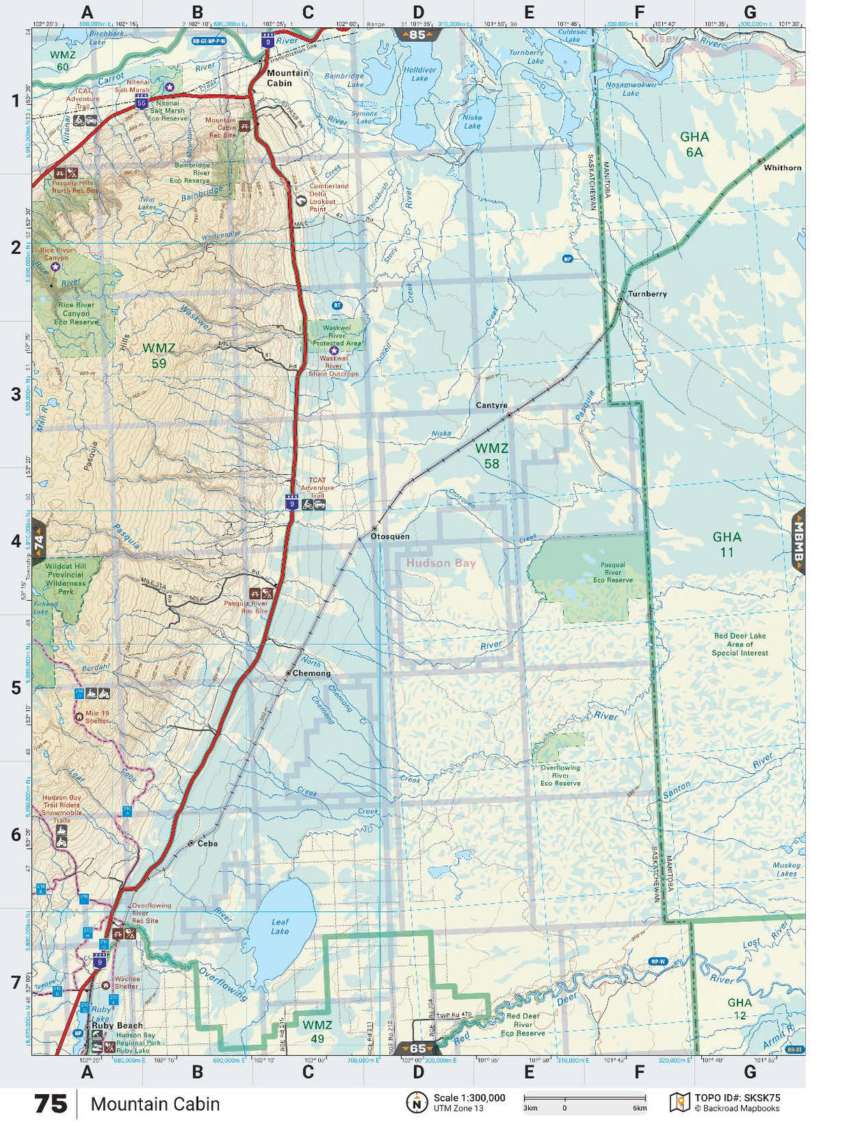 SKSK75 Wall Map - Mountain Cabin - Backroad Maps