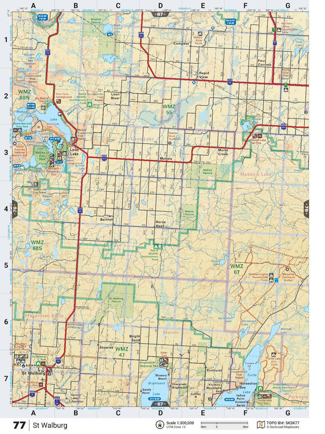 SKSK77 TOPO Map - St Walburg - Backroad Maps