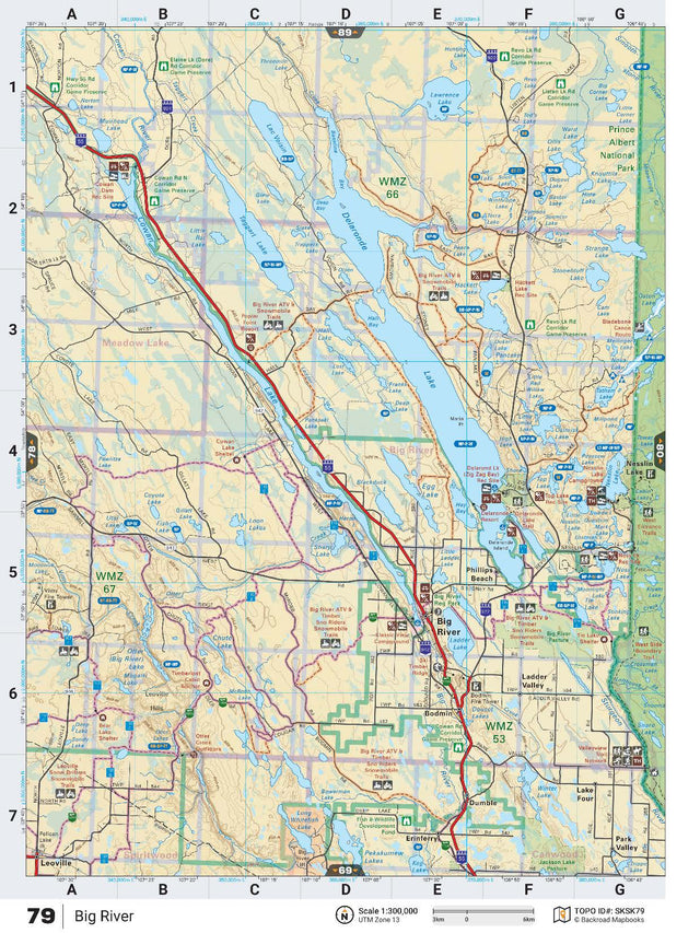 SKSK79 Wall Map - Big River - Backroad Maps