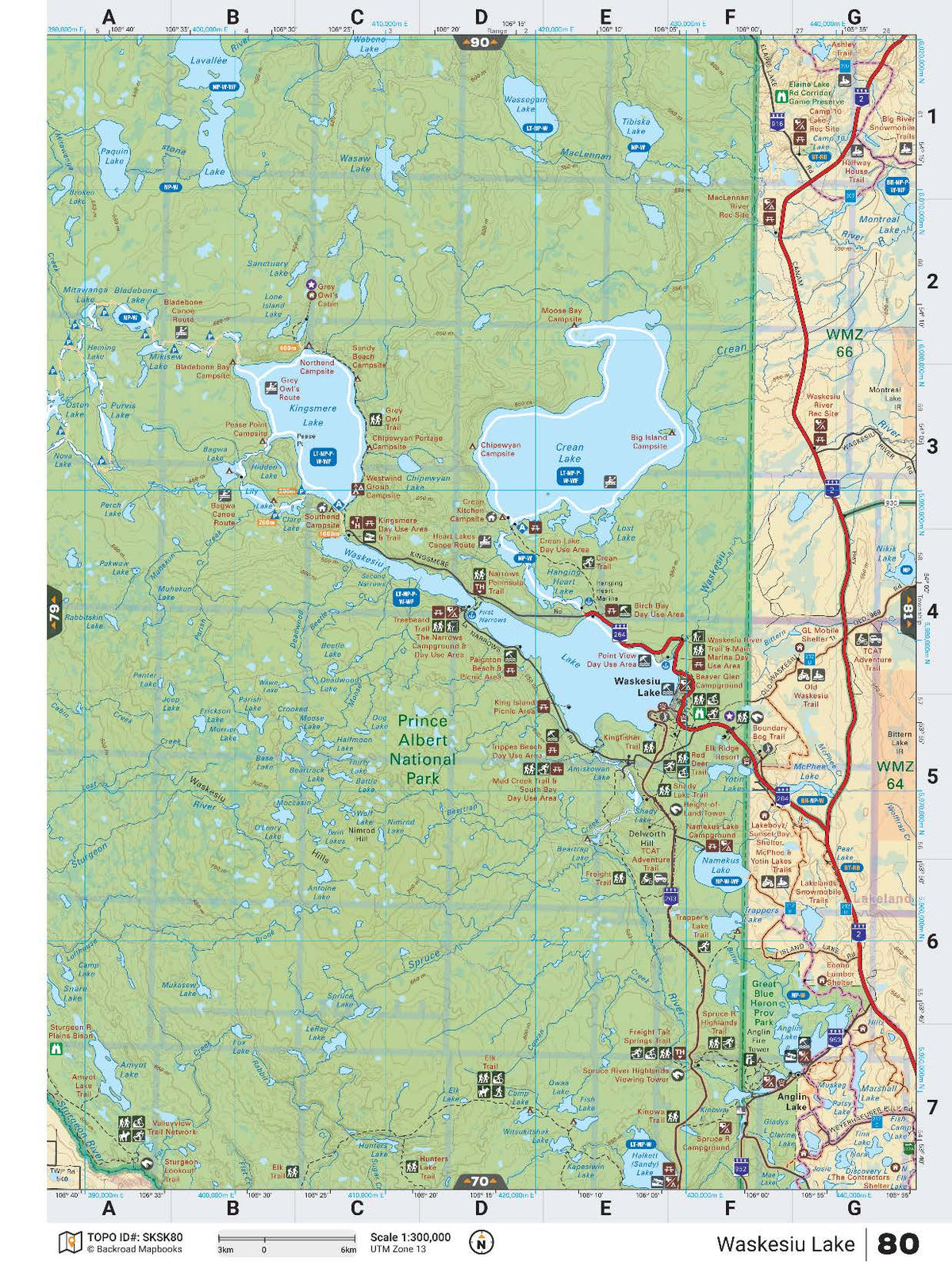 SKSK80 TOPO Map - Waskesiu Lake