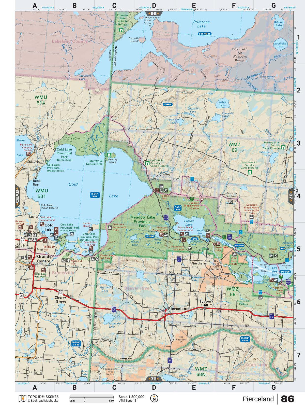Backroad Maps SKSK86 TOPO Map: Pierceland Edition