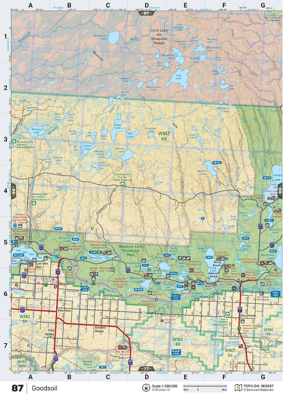 Backroad Maps SKSK87 TOPO Map - Goodsoil