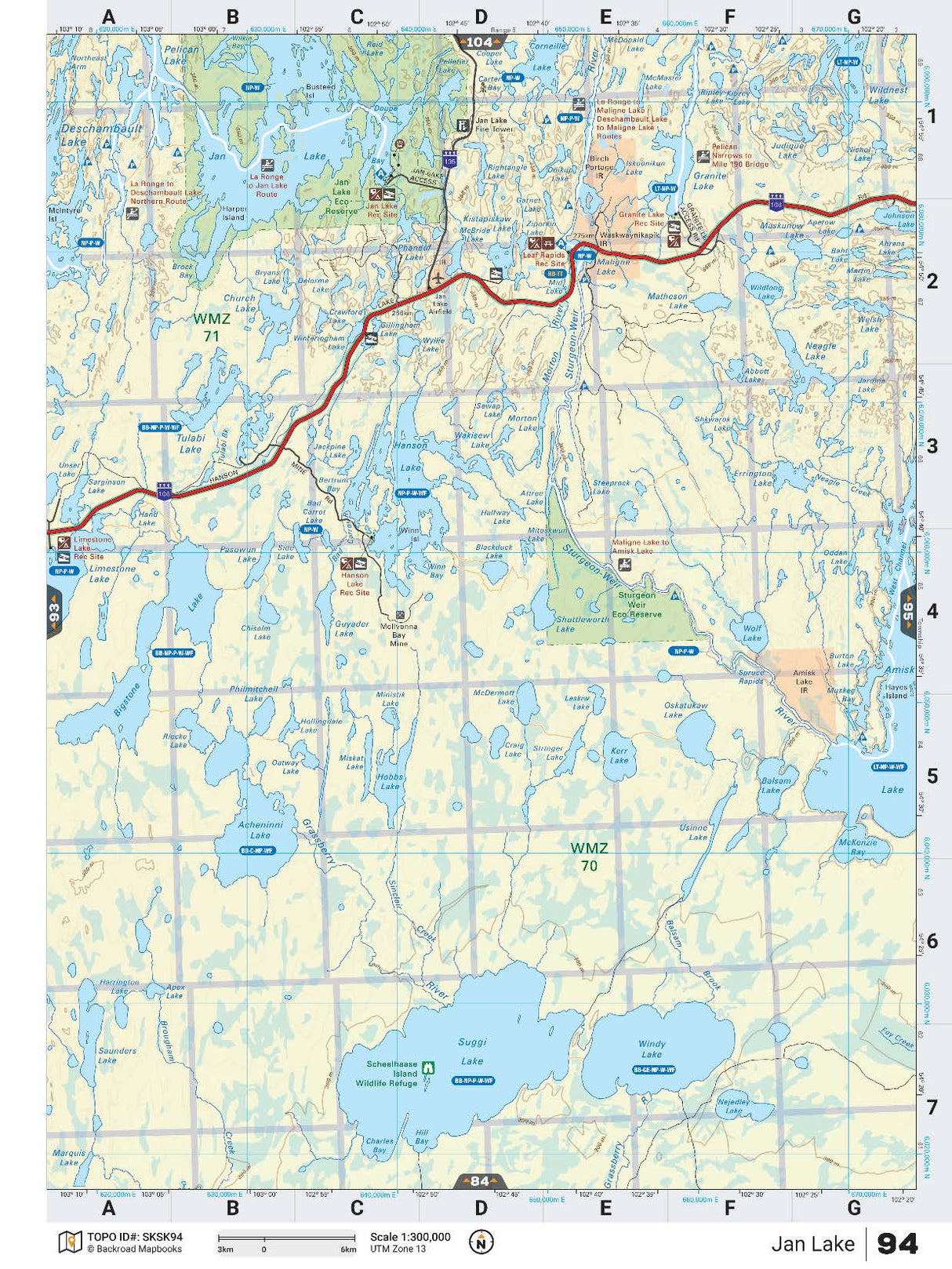 SKSK94 TOPO Map - Jan Lake - Backroad Maps