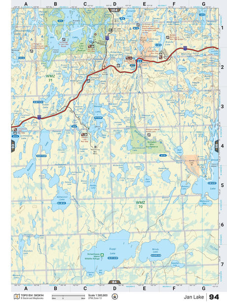 SKSK94 Wall Map - Jan Lake - Backroad Maps