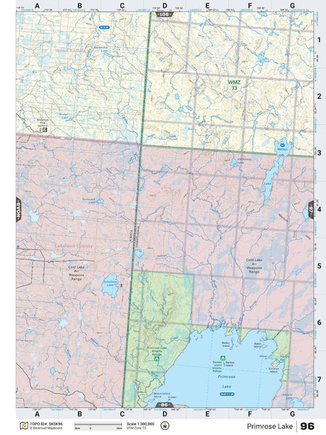 SKSK96 Wall Map - Primrose Lake - Backroad Maps