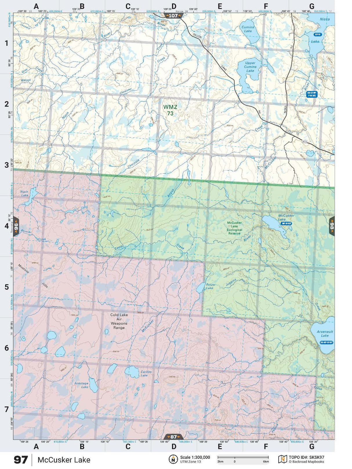 SKSK97 Wall Map - McCusker Lake - Backroad Maps