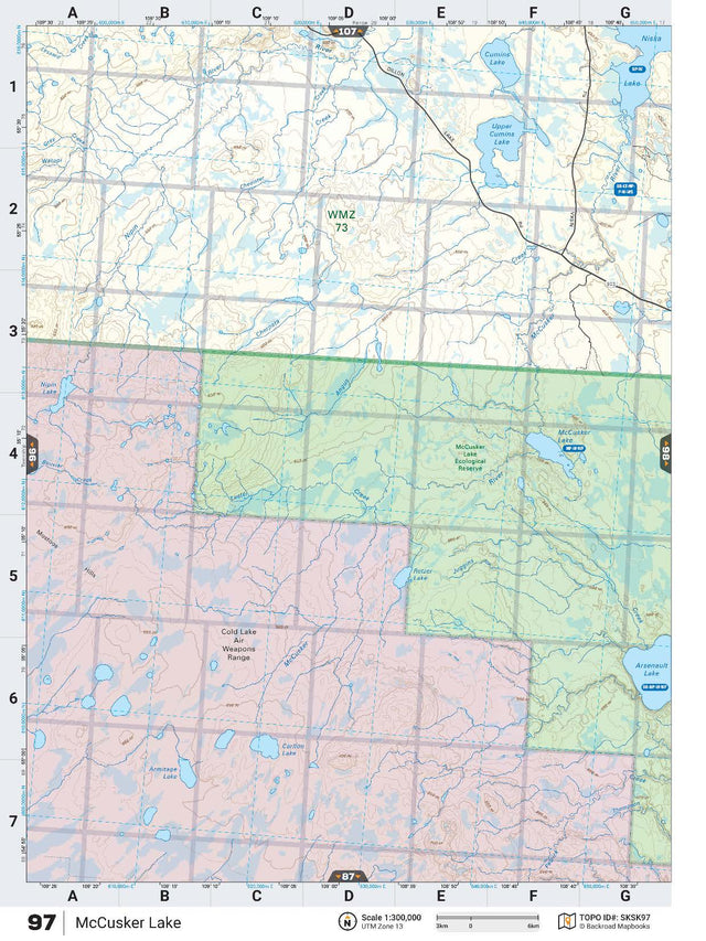 SKSK97 Wall Map - McCusker Lake - Backroad Maps