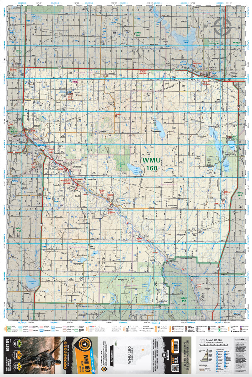 WMU 160 Hand Hills - Hunting Topo Alberta