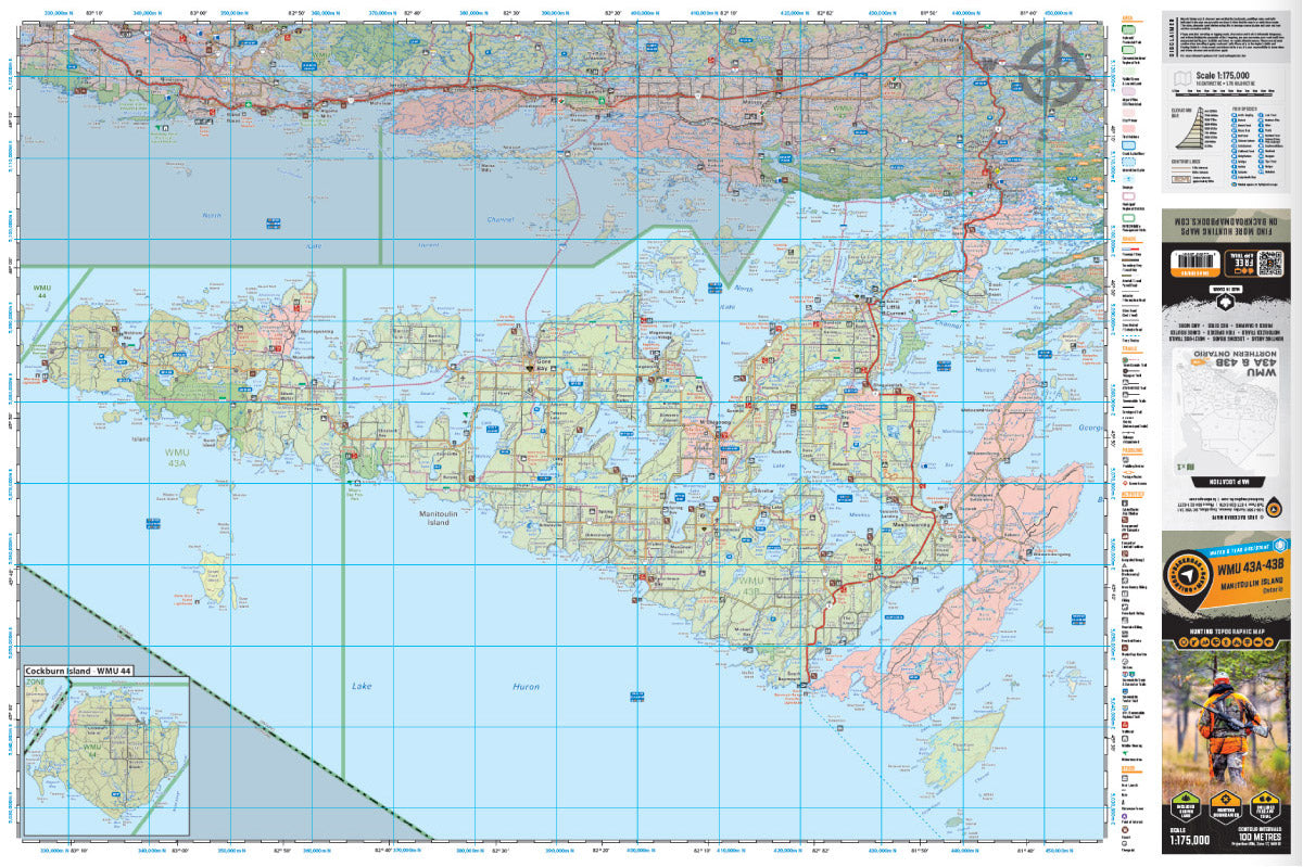 WMU 43A & 43B Manitoulin Island - Ontario Hunting Topo